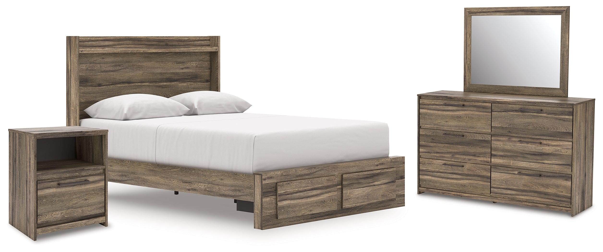 Furniture City Laplace - Ashley Furniture - Elbrim Queen Panel Storage Bed, Dresser, Mirror and Nightstand - Queen Panel Storage Bed, Dresser, Mirror and Nightstand - PCB2005B13