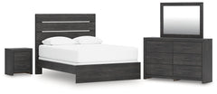 Furniture City Laplace - Ashley Furniture - Hollivern Queen Panel Bed, Dresser, Mirror and Nightstand - Queen Panel Bed, Dresser, Mirror and Nightstand - PCB2108B25