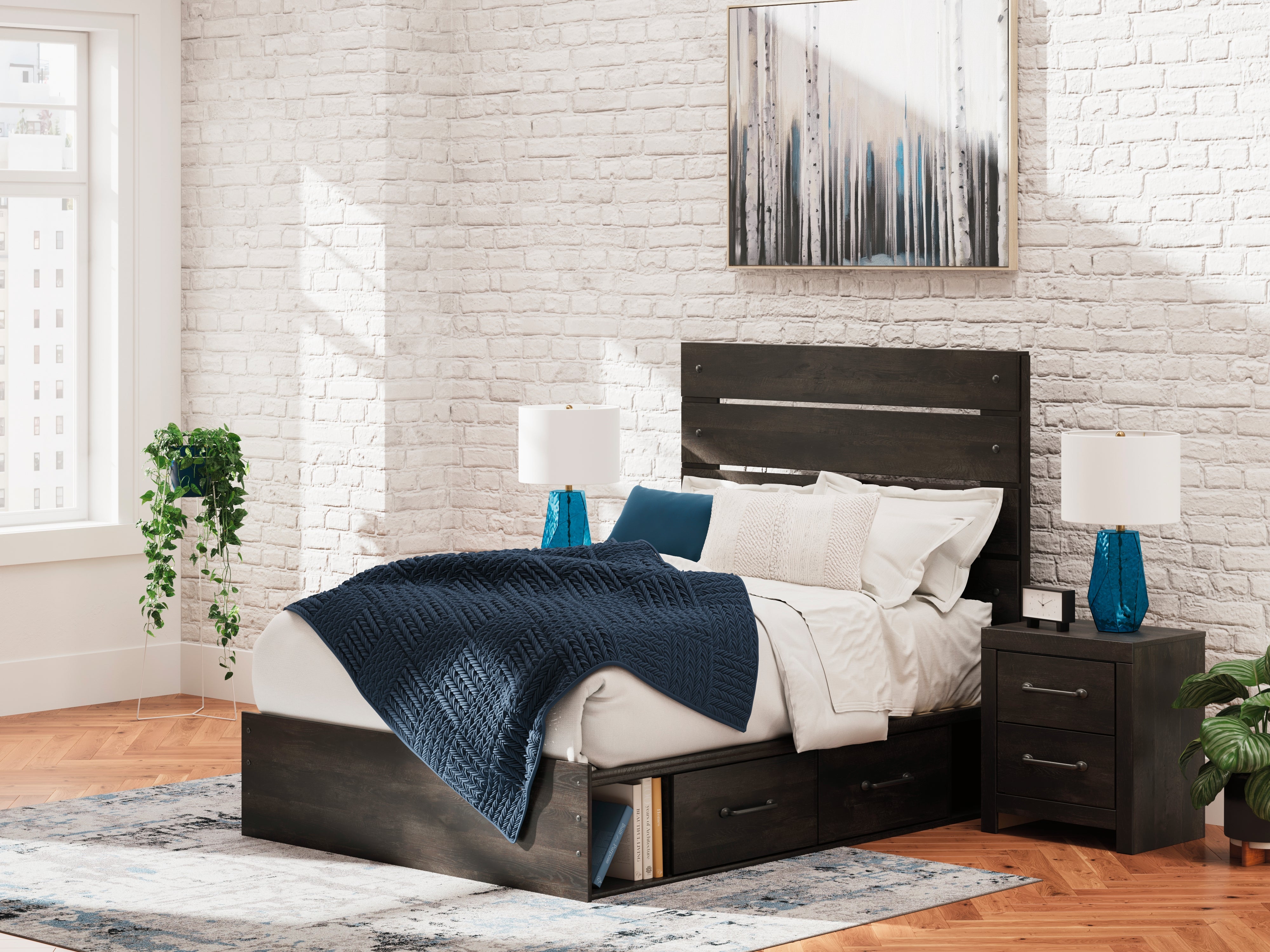 Furniture City Laplace - Ashley Furniture - Hollivern Bedroom - Full Panel Bed with Storage - PCB2108B16