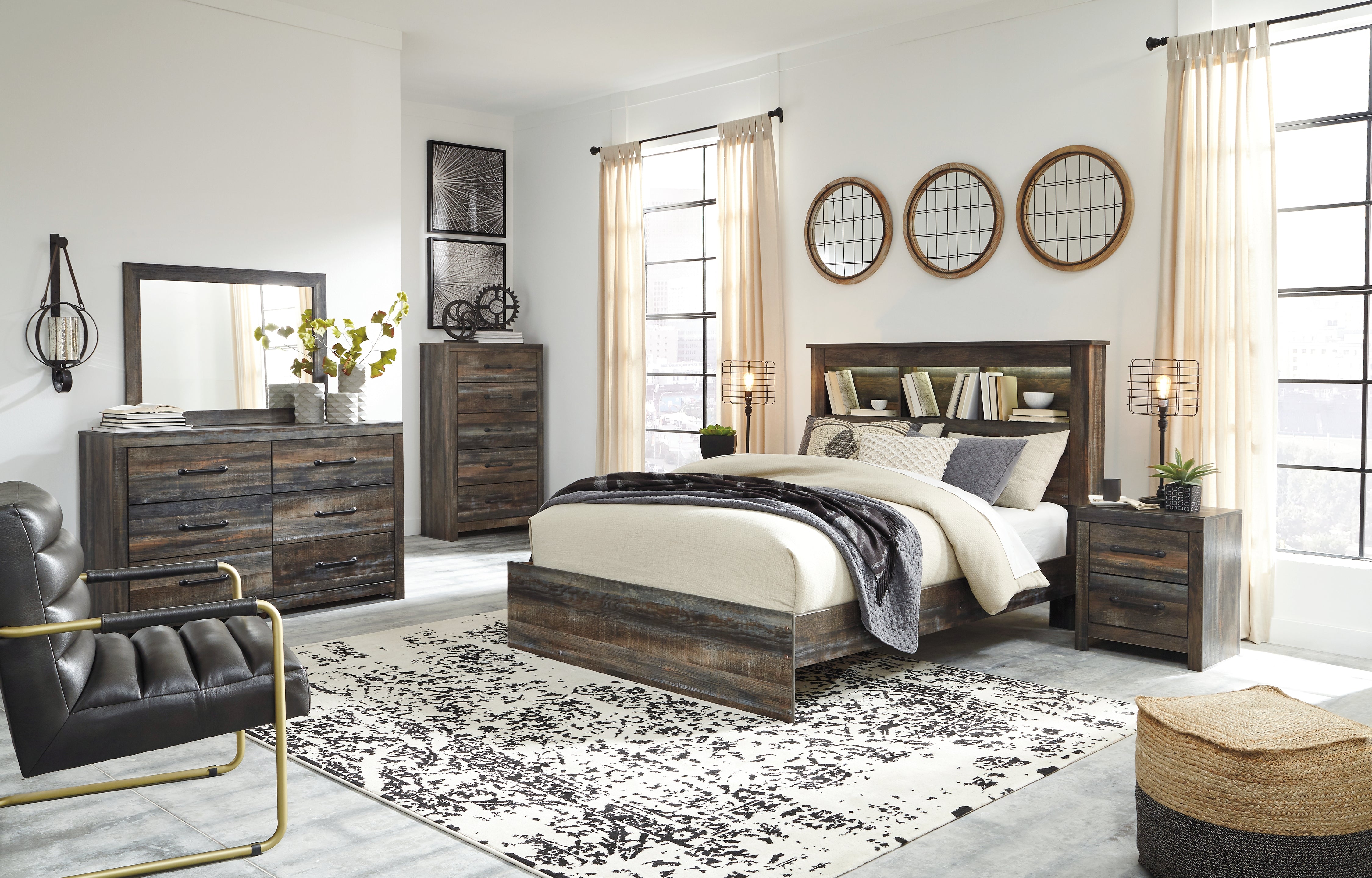 Furniture City Laplace - Ashley Furniture - Drystan Bedroom - Queen Bookcase Bed / Multi - B211B16