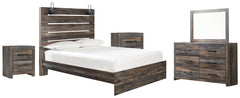 Furniture City Laplace - Ashley Furniture - Drystan Queen Panel Bed, Dresser, Mirror and 2 Nightstands - Queen Panel Bed, Dresser, Mirror and 2 Nightstands - B211B31