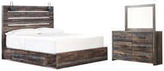Furniture City Laplace - Ashley Furniture - Drystan King Storage Bed, Dresser and Mirror - King Storage Bed, Dresser and Mirror - B211B83