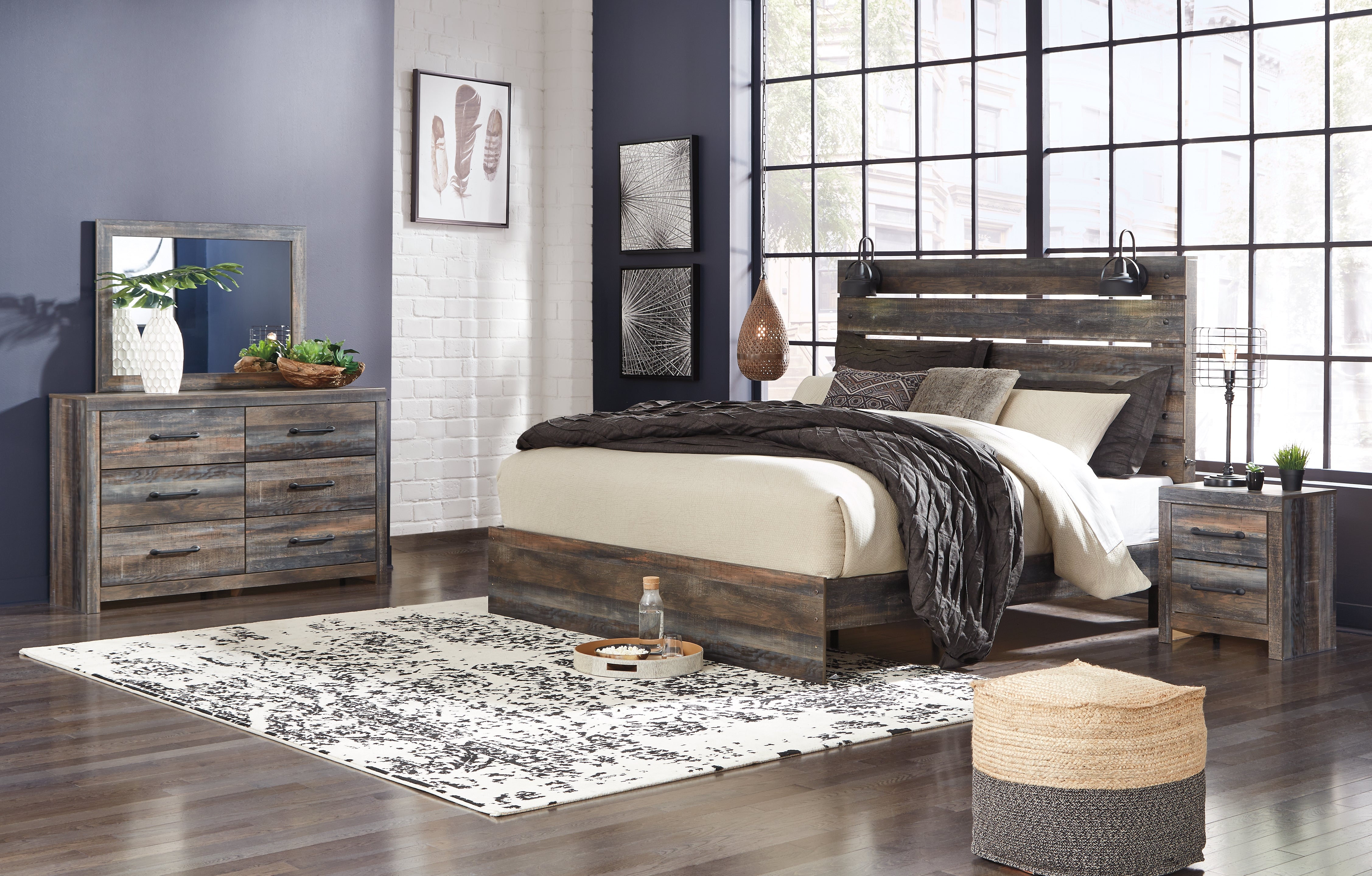 Furniture City Laplace - Ashley Furniture - Drystan King Panel Bed, Dresser, Mirror, and Nightstand - King Panel Bed, Dresser, Mirror, and Nightstand - B211B59