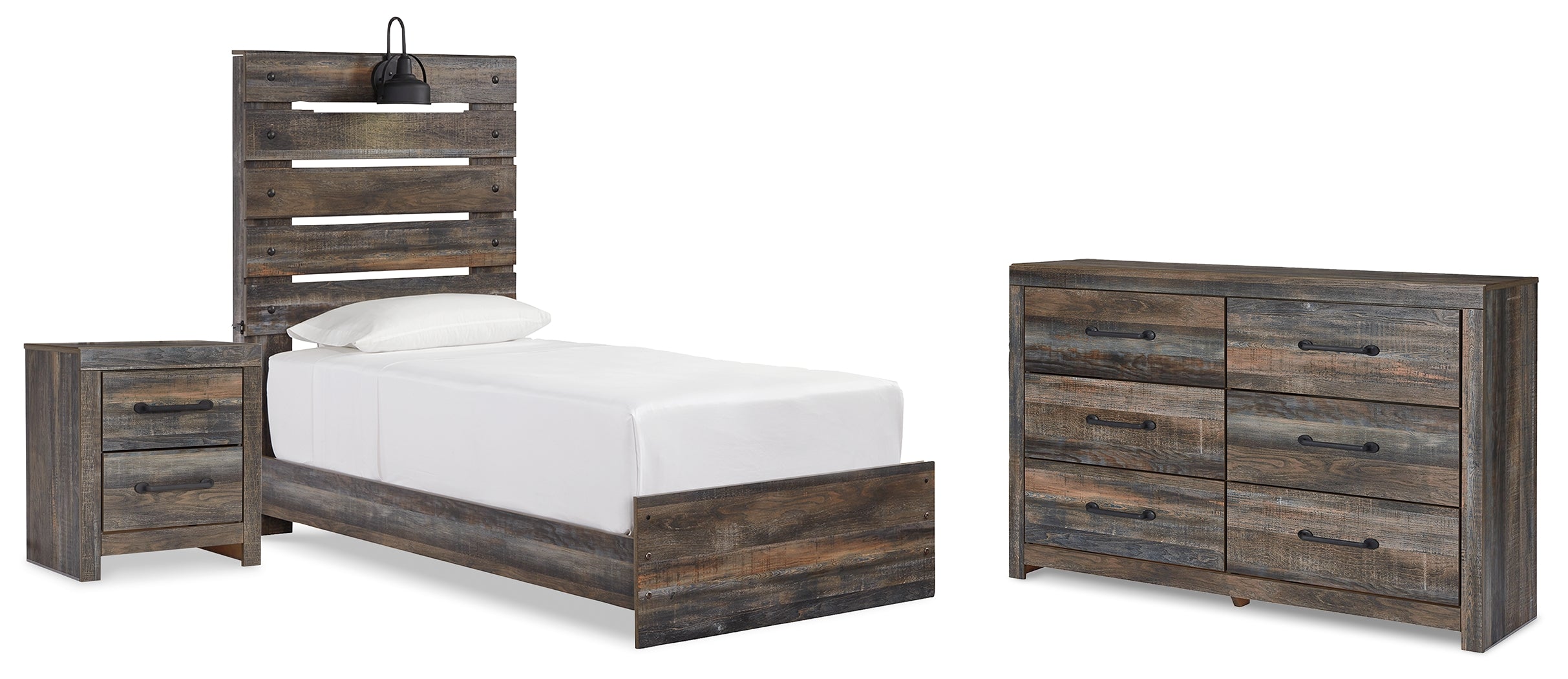 Furniture City Laplace - Ashley Furniture - Drystan Twin Panel Bed, Dresser and Nightstand - Twin Panel Bed, Dresser and Nightstand - B211B86