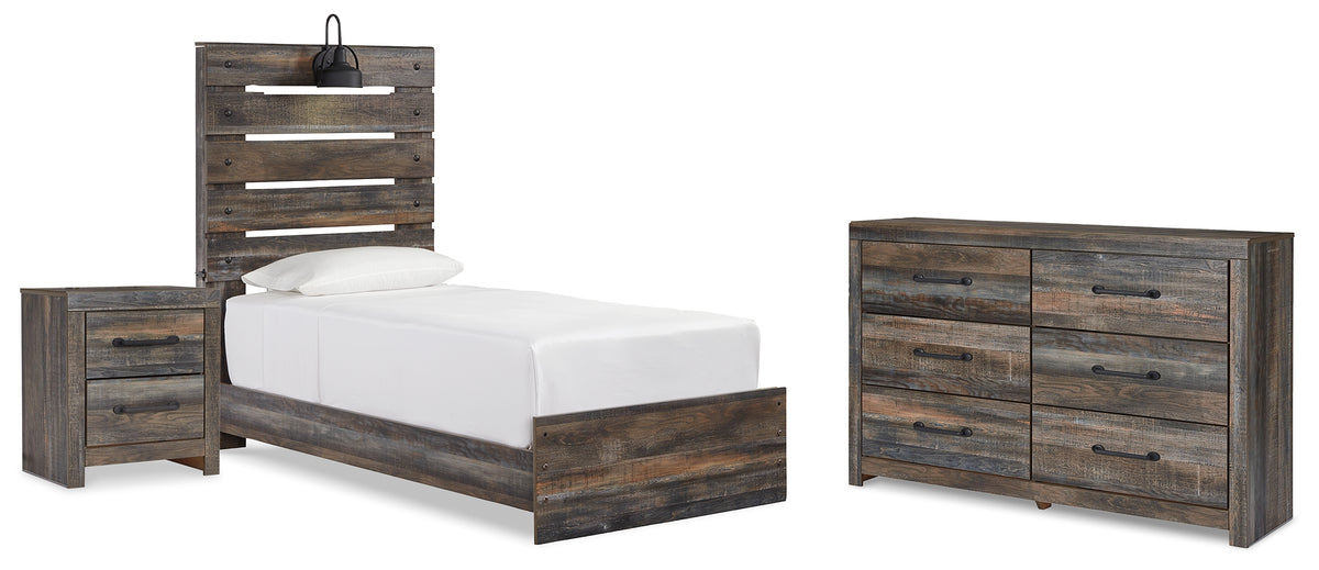 Furniture City Laplace - Ashley Furniture - Drystan Twin Panel Bed, Dresser and Nightstand - Twin Panel Bed, Dresser and Nightstand - B211B86