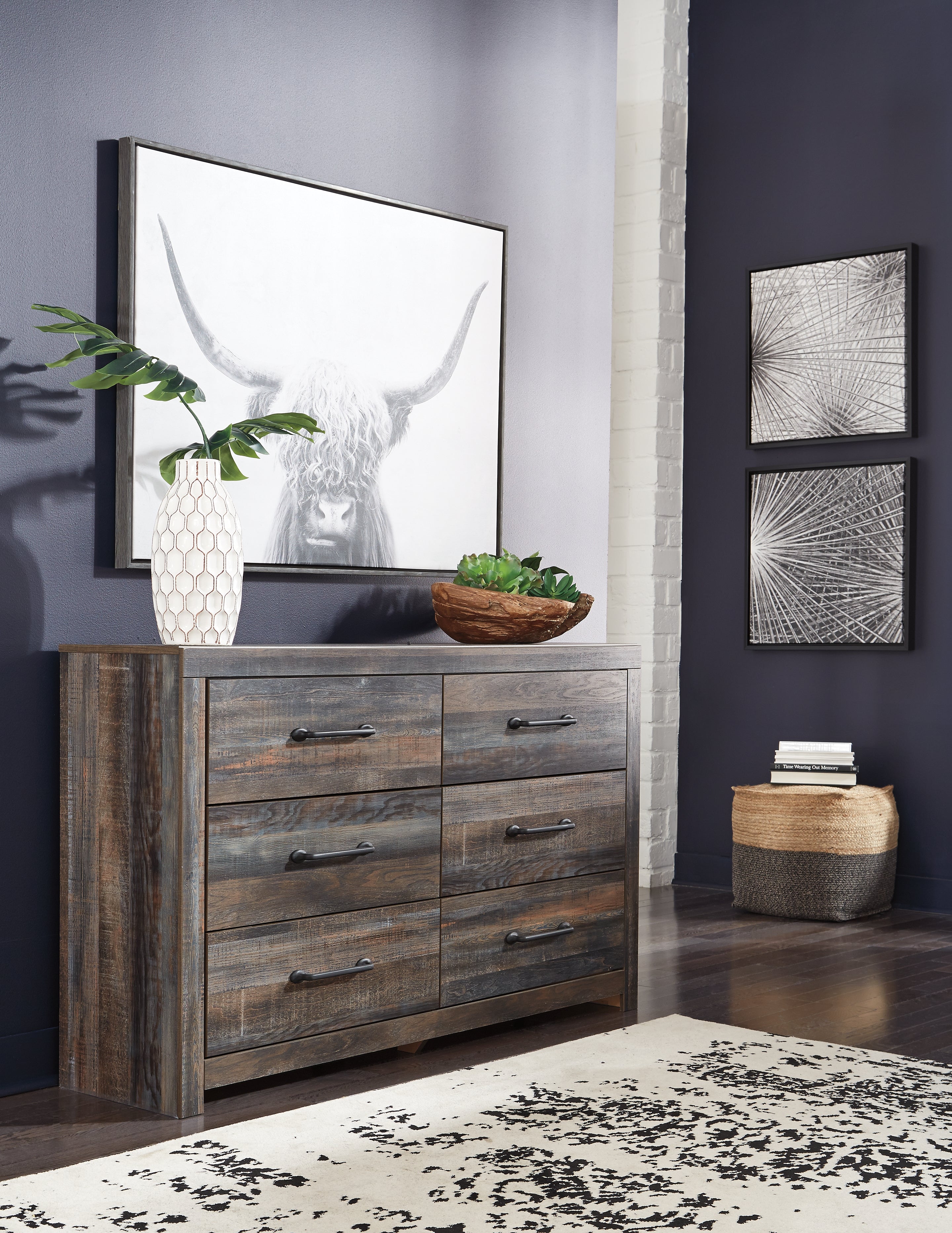 Furniture City Laplace - Ashley Furniture - Drystan Bedroom - Six Drawer Dresser / Multi - B211-31