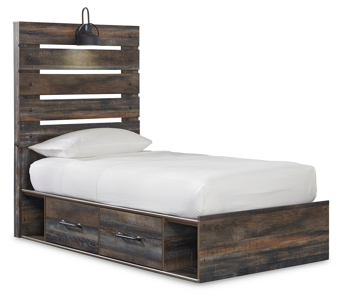 Furniture City Laplace - Ashley Furniture - Drystan Bedroom - Queen Panel Bed with 2 Storage Drawers / Multi - B211B10
