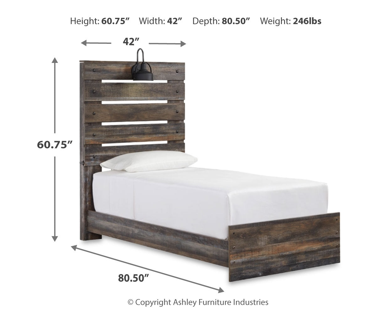 Furniture City Laplace - Ashley Furniture - Drystan Bedroom - King Bookcase Bed with 4 Storage Drawers / Multi - B211B52