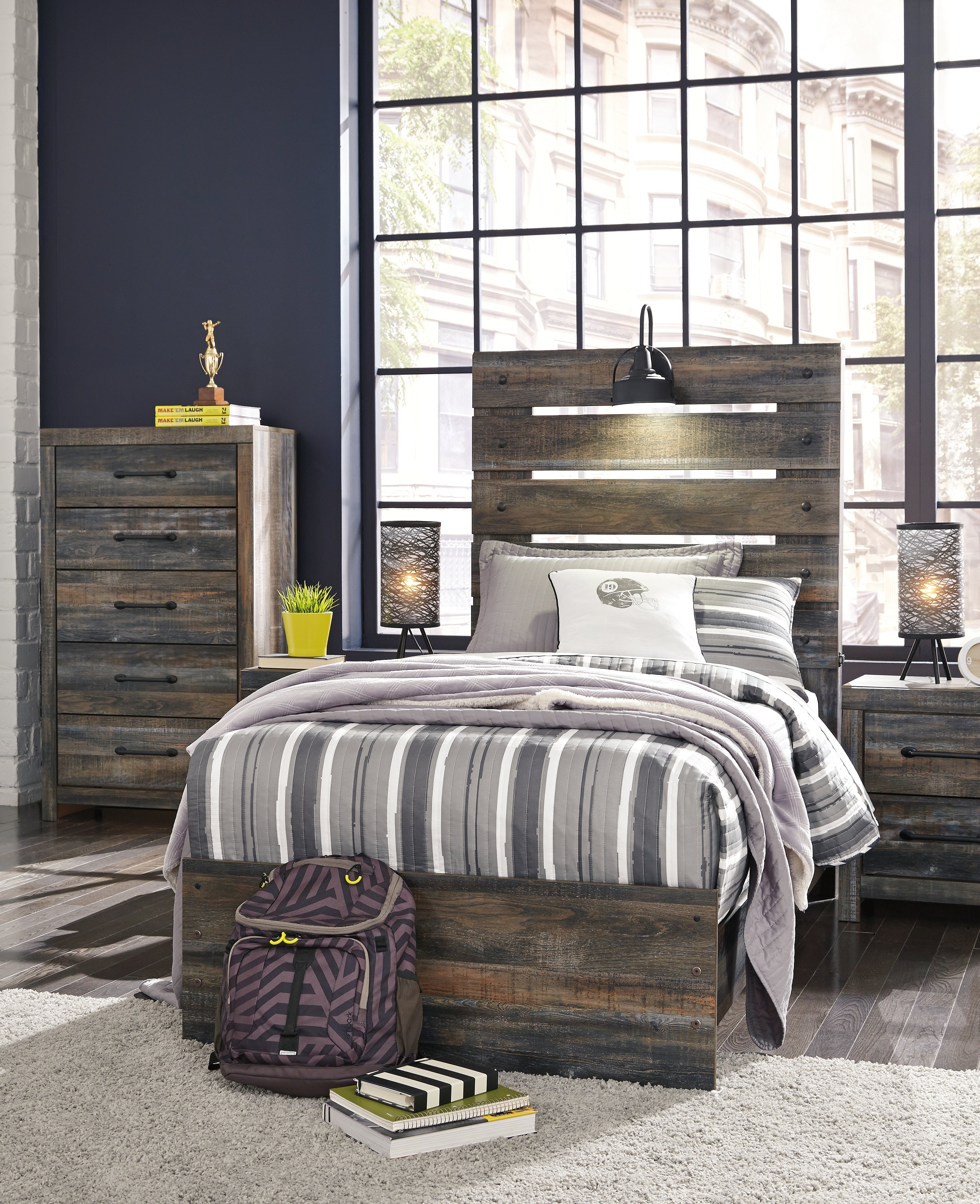 Furniture City Laplace - Ashley Furniture - Drystan Bedroom - Twin Panel Bed / Multi - B211B2