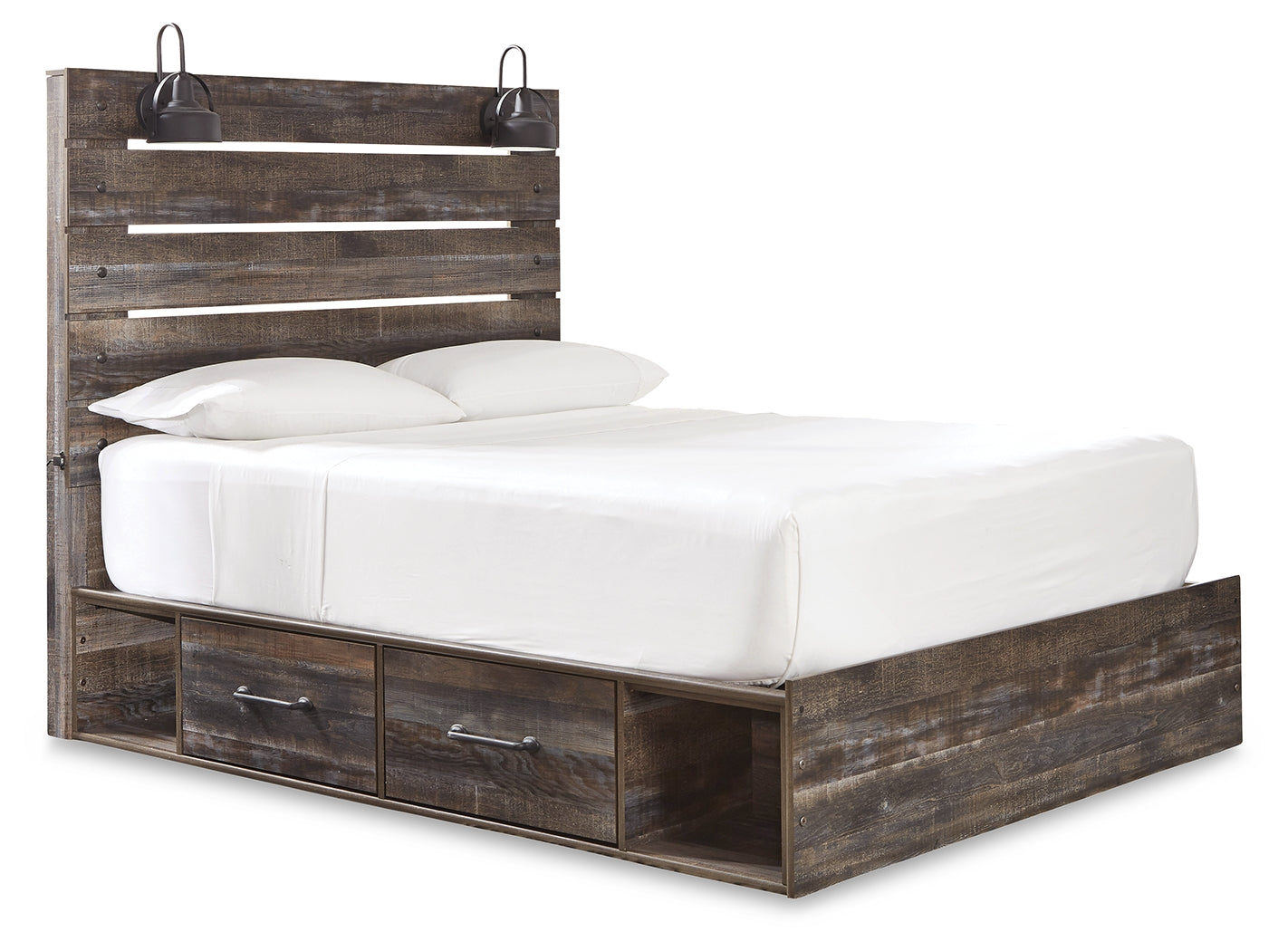 Furniture City Laplace - Ashley Furniture - Drystan Bedroom - Queen Panel Bed with 2 Storage Drawers / Multi - B211B10