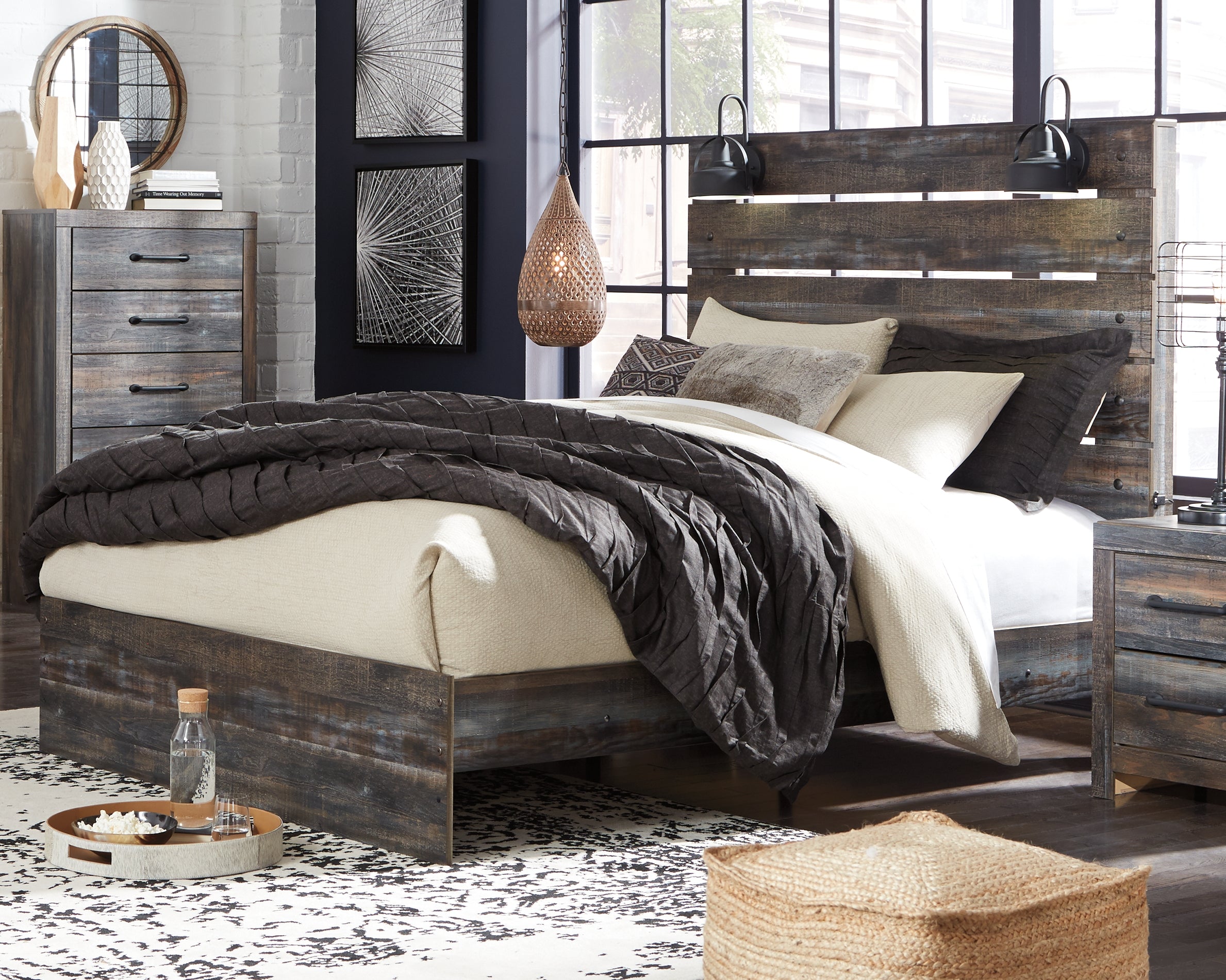Furniture City Laplace - Ashley Furniture - Drystan Bedroom - Queen Panel Bed / Multi - B211B4