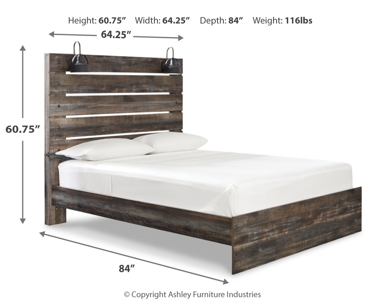 Furniture City Laplace - Ashley Furniture - Drystan Bedroom - Queen Panel Bed / Multi - B211B4