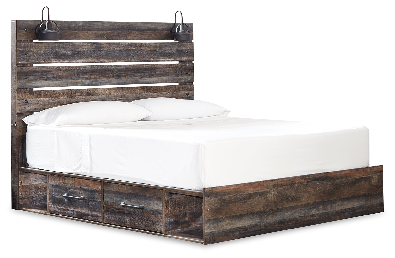 Furniture City Laplace - Ashley Furniture - Drystan Bedroom - King Panel Bed with 2 Storage Drawers / Multi - B211B15