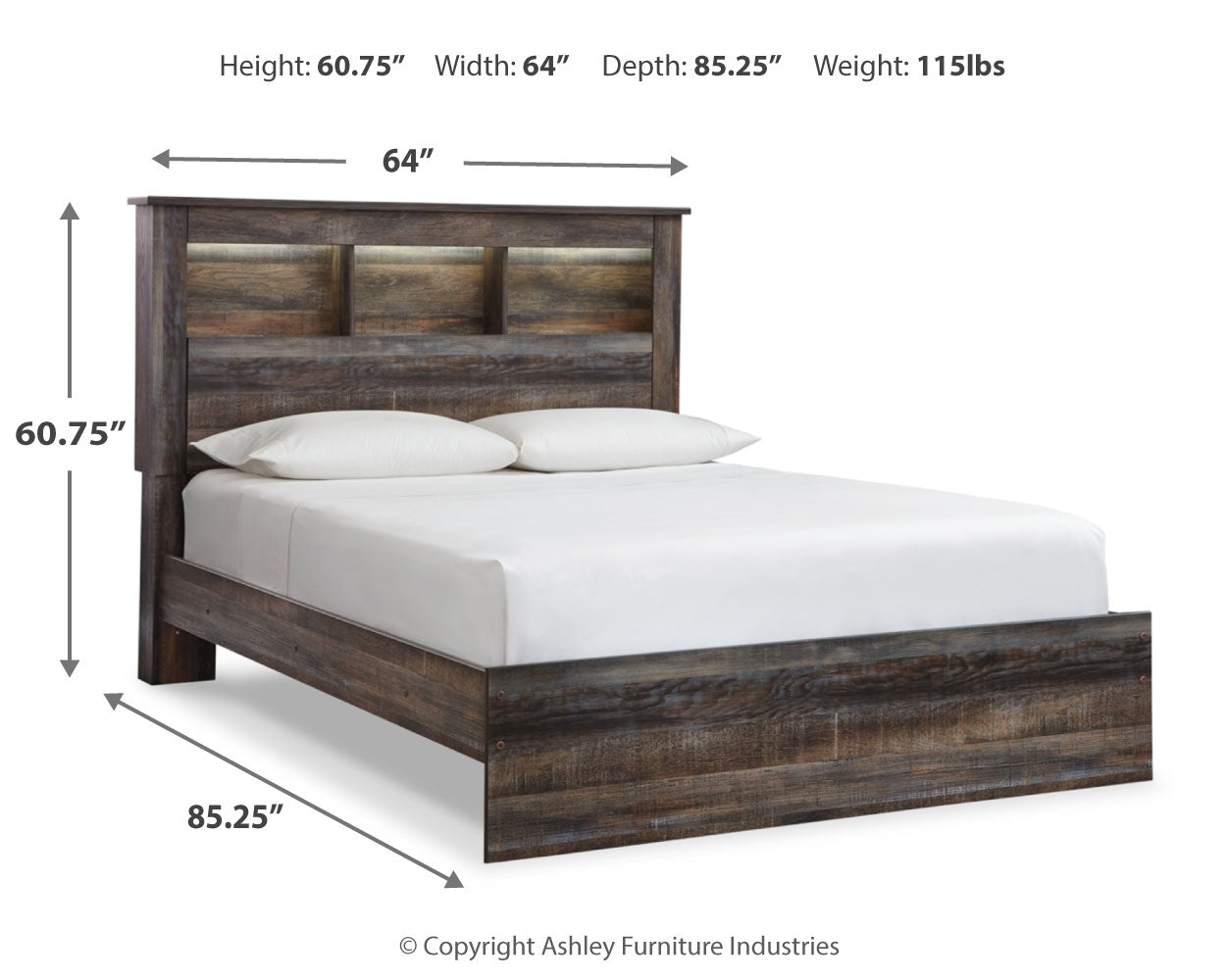 Furniture City Laplace - Ashley Furniture - Drystan Bedroom - Queen Bookcase Bed / Multi - B211B16
