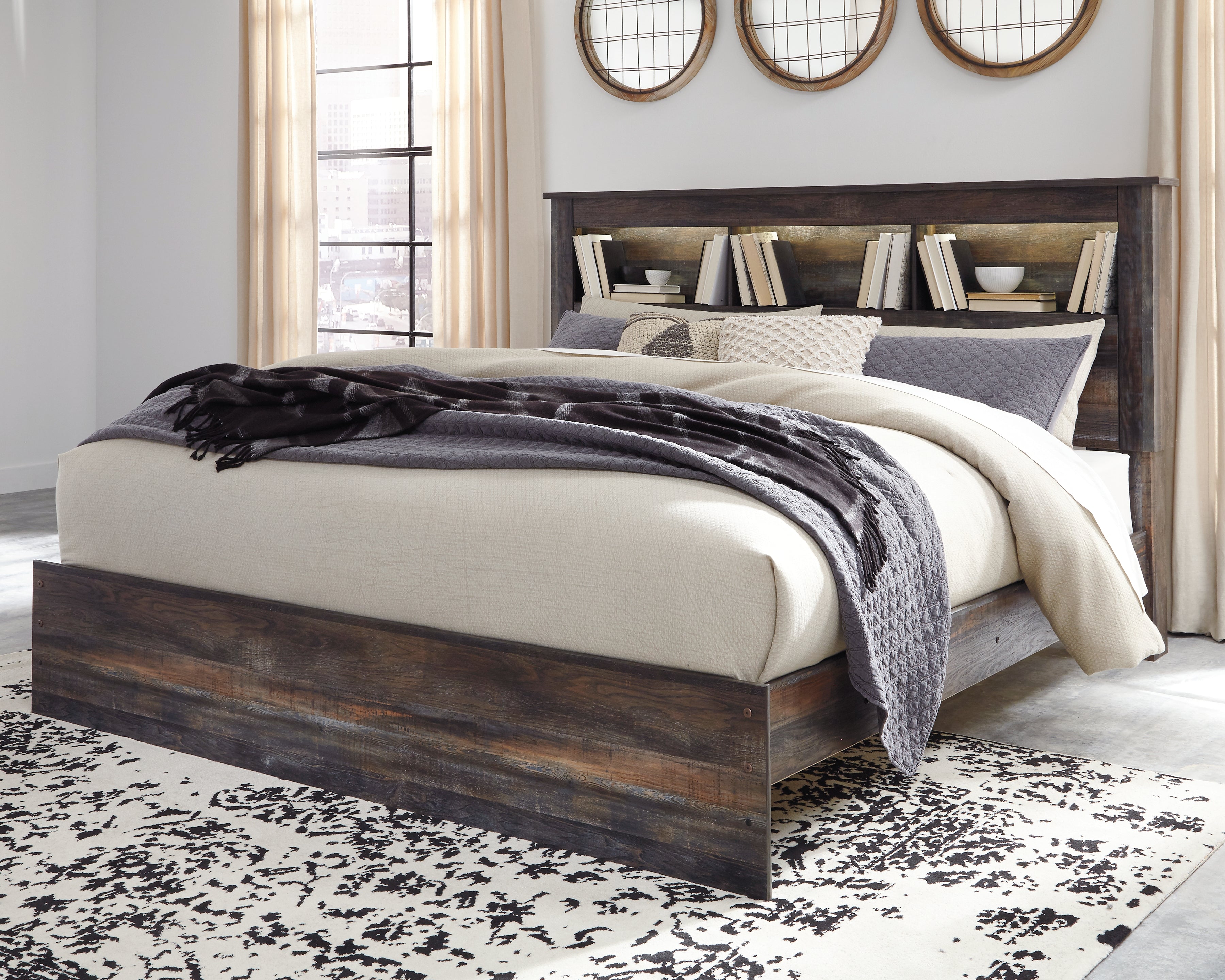 Furniture City Laplace - Ashley Furniture - Drystan Bedroom - King Bookcase Bed / Multi - B211B53