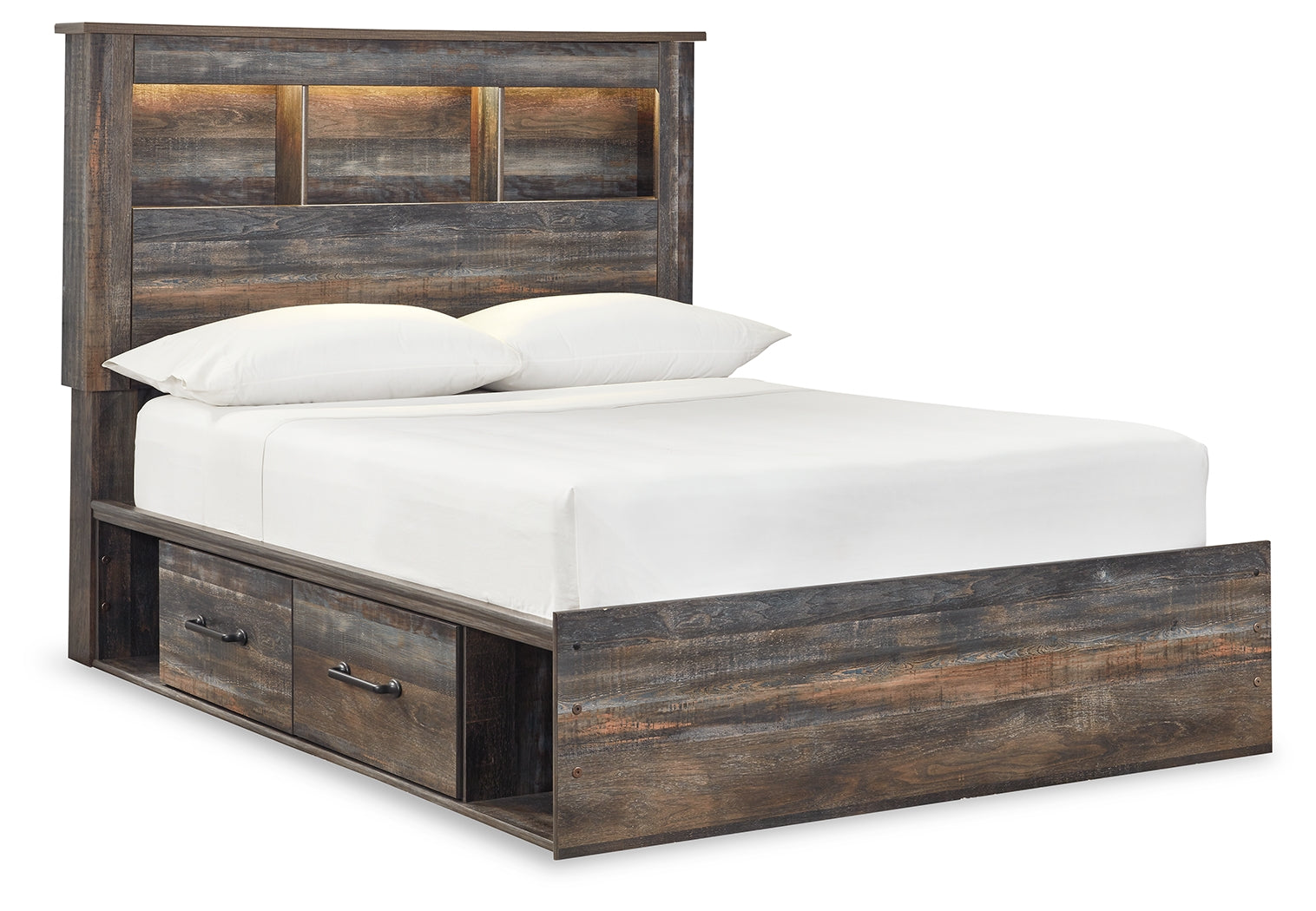 Furniture City Laplace - Ashley Furniture - Drystan Bedroom - Full Bookcase Bed with 4 Storage Drawers / Multi - B211B45