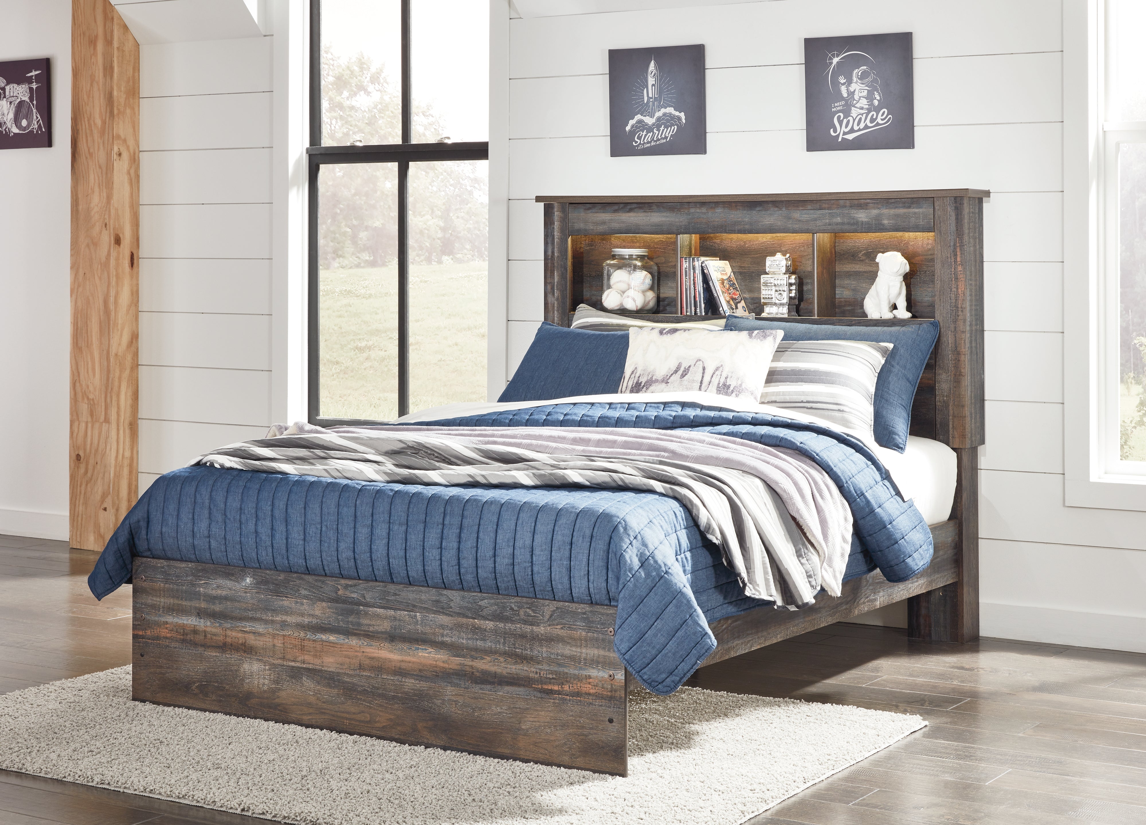 Furniture City Laplace - Ashley Furniture - Drystan Bedroom - Full Bookcase Bed / Multi - B211B46