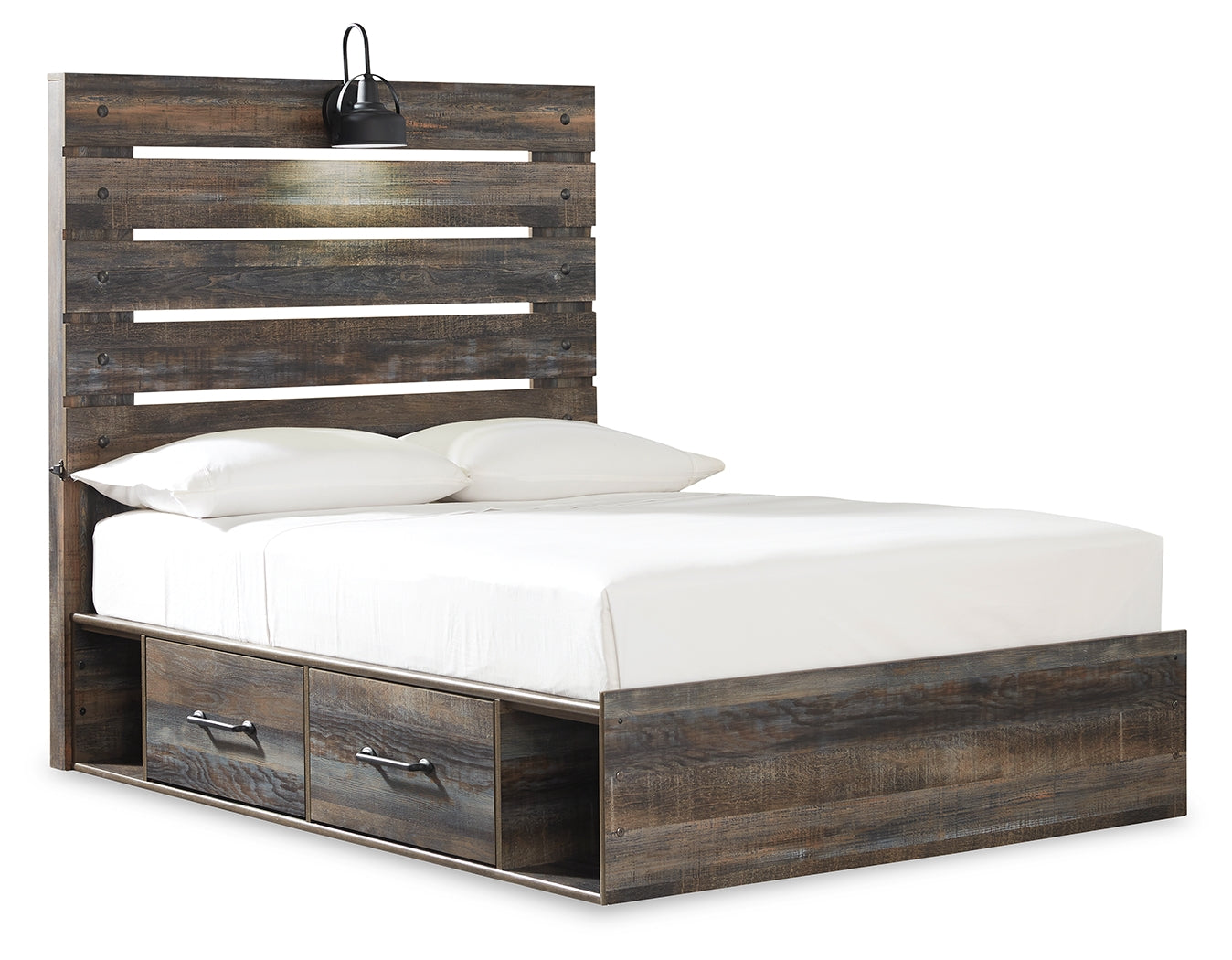 Furniture City Laplace - Ashley Furniture - Drystan Bedroom - Full Panel Bed with 2 Storage Drawers / Multi - B211B9