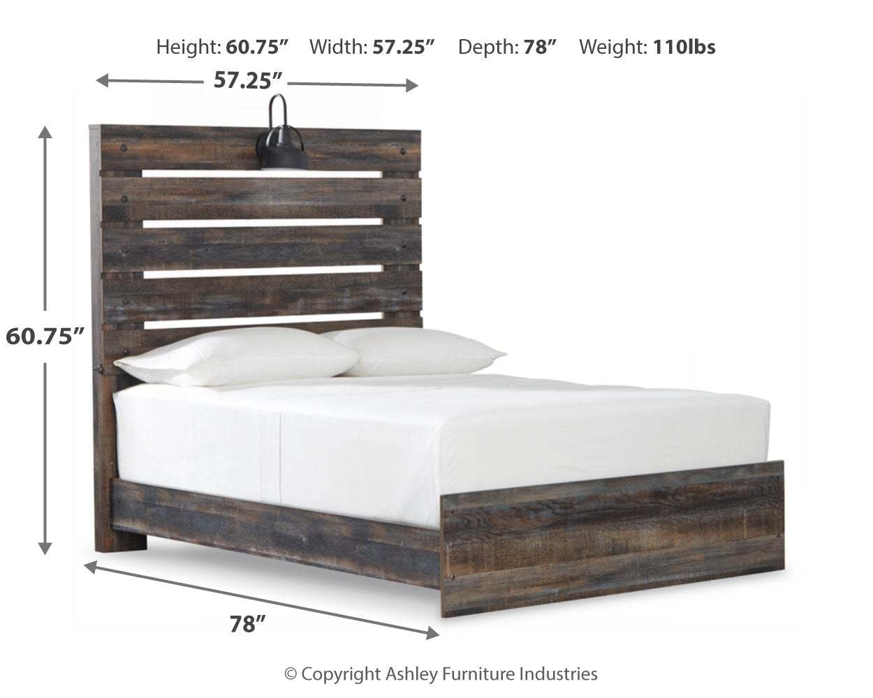Furniture City Laplace - Ashley Furniture - Drystan Bedroom - Full Panel Bed / Multi - B211B3
