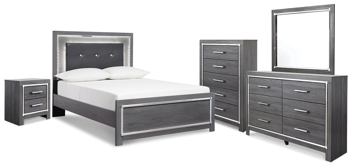 Furniture City Laplace - Ashley Furniture - Lodanna Full Panel Bed, Dresser, Mirror, Chest and Nightstand - Full Panel Bed, Dresser, Mirror, Chest and Nightstand - B214B51