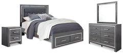 Furniture City Laplace - Ashley Furniture - Lodanna Queen Upholstered Panel Storage Bed, Dresser, Mirror, and Nightstand - Queen Upholstered Panel Storage Bed, Dresser, Mirror, and Nightstand - B214B20