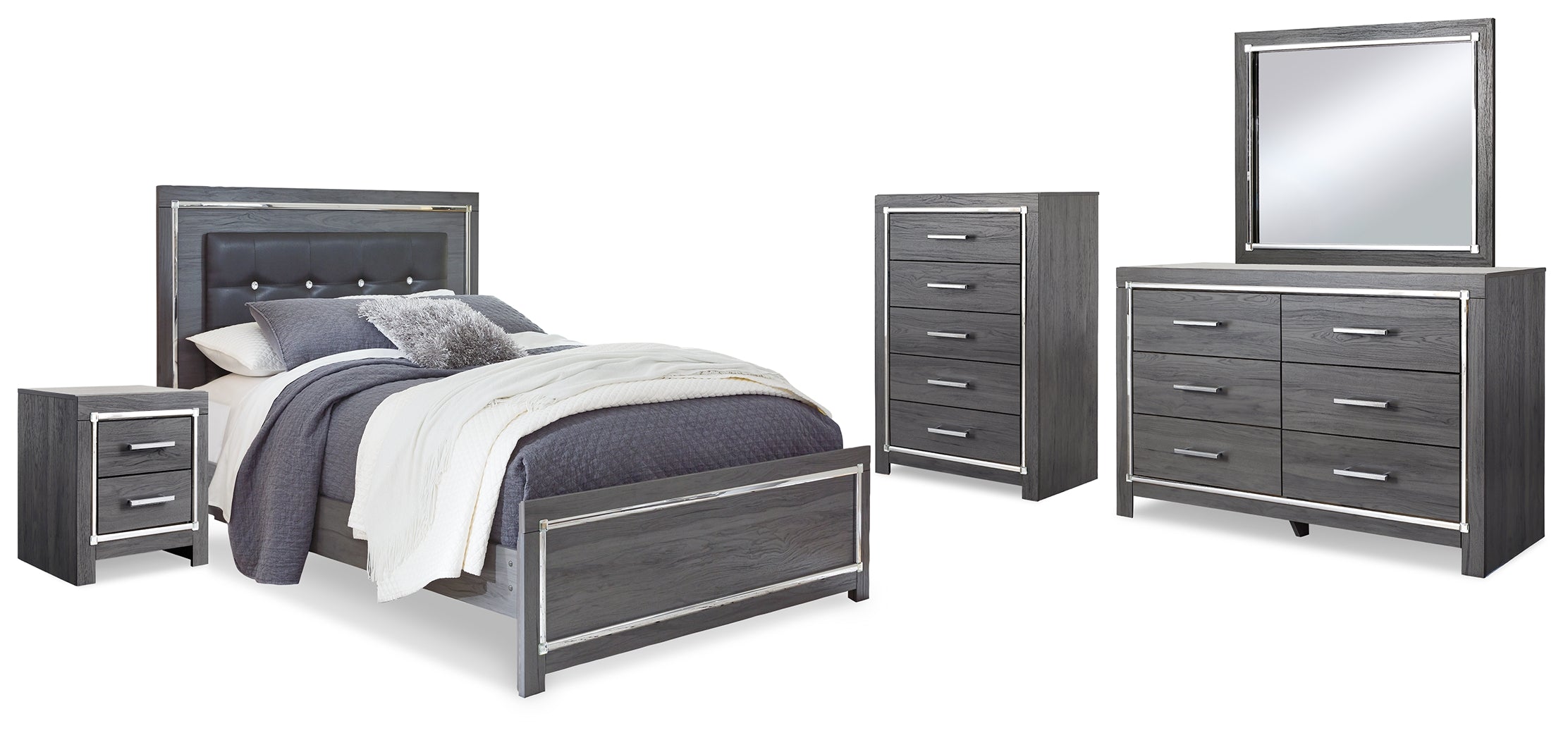 Furniture City Laplace - Ashley Furniture - Lodanna Queen Panel Bed, Dresser, Mirror, Chest and Nightstand - Queen Panel Bed, Dresser, Mirror, Chest and Nightstand - B214B39
