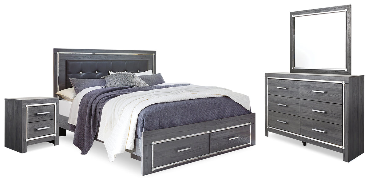 Furniture City Laplace - Ashley Furniture - Lodanna Queen Upholstered Panel Bed, Dresser, Mirror and Nightstand - Queen Upholstered Panel Bed, Dresser, Mirror and Nightstand - B214B18