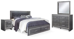 Furniture City Laplace - Ashley Furniture - Lodanna King Storage Bed, Dresser, Mirror and 2 Nightstands - King Storage Bed, Dresser, Mirror and 2 Nightstands - B214B35