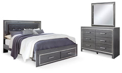 Furniture City Laplace - Ashley Furniture - Lodanna King Upholstered Storage Bed, Dresser and Mirror - King Upholstered Storage Bed, Dresser and Mirror - B214B31