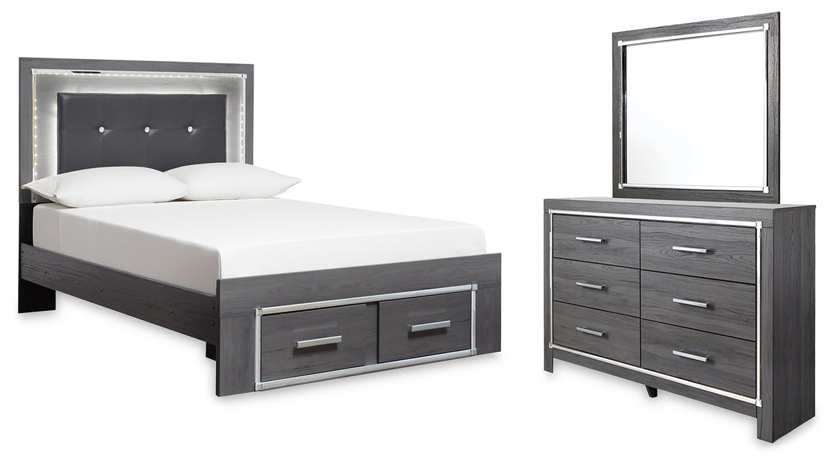 Furniture City Laplace - Ashley Furniture - Lodanna Full Storage Bed, Dresser and Mirror - Full Storage Bed, Dresser and Mirror - B214B9