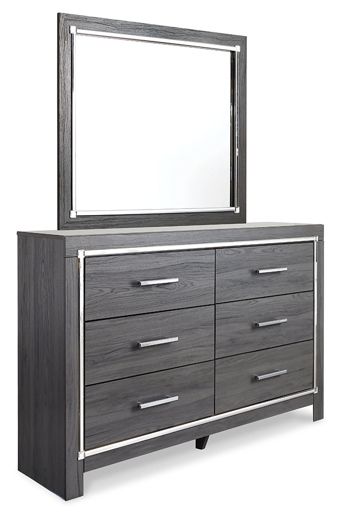 Furniture City Laplace - Ashley Furniture - Lodanna Bedroom - Dresser and Mirror / Gray - B214B1