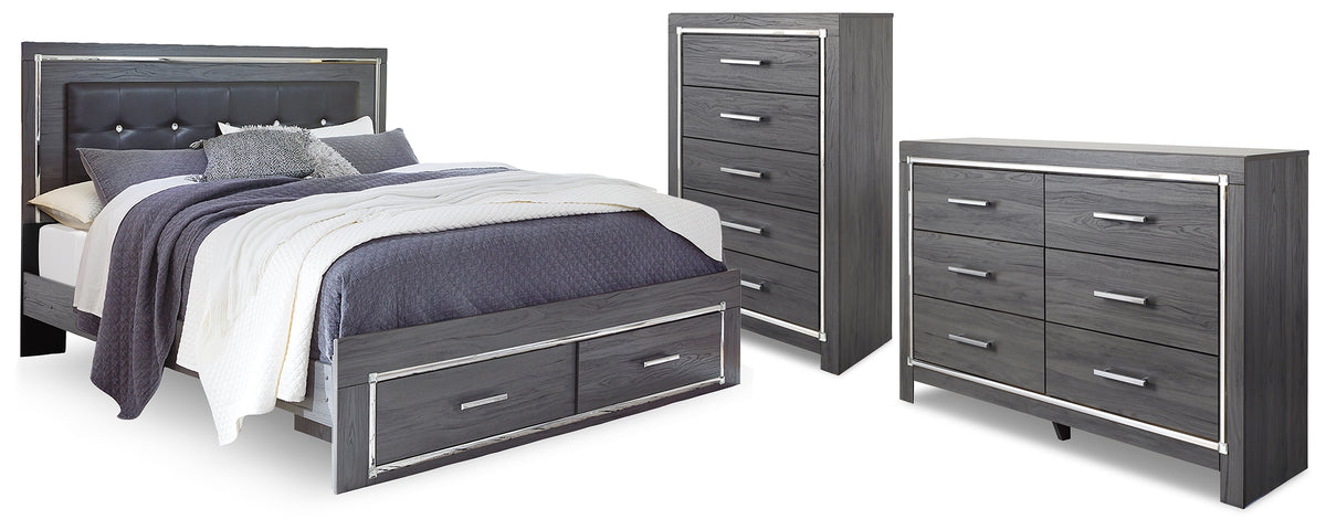 Furniture City Laplace - Ashley Furniture - Lodanna King Storage Bed, Dresser and Chest - King Storage Bed, Dresser and Chest - B214B57