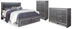 Furniture City Laplace - Ashley Furniture - Lodanna King Storage Bed, Dresser and Chest - King Storage Bed, Dresser and Chest - B214B57
