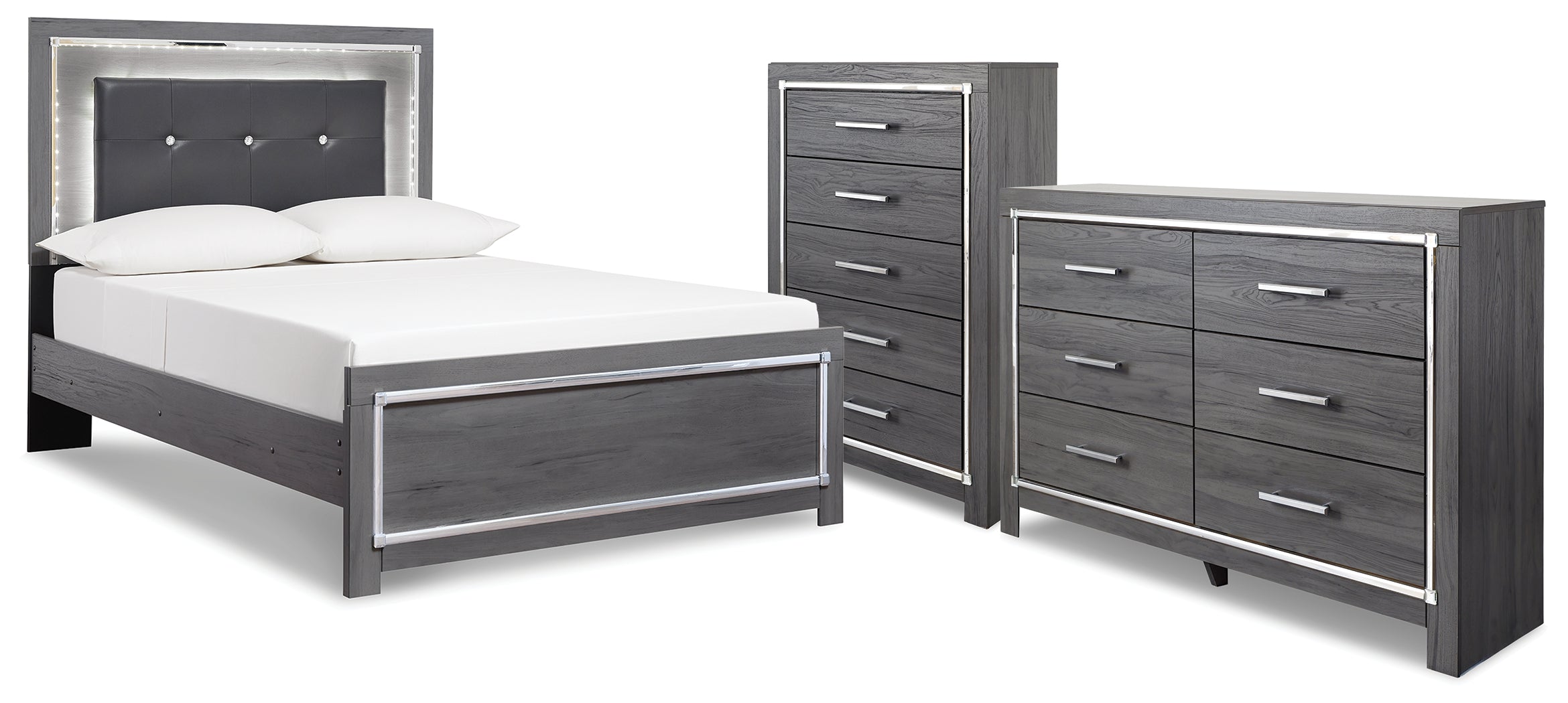 Furniture City Laplace - Ashley Furniture - Lodanna Full Panel Bed, Dresser and Chest - Full Panel Bed, Dresser and Chest - B214B52