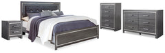 Furniture City Laplace - Ashley Furniture - Lodanna King Upholstered Panel Bed, Dresser, Chest and 2 Nightstands - King Upholstered Panel Bed, Dresser, Chest and 2 Nightstands - B214B43