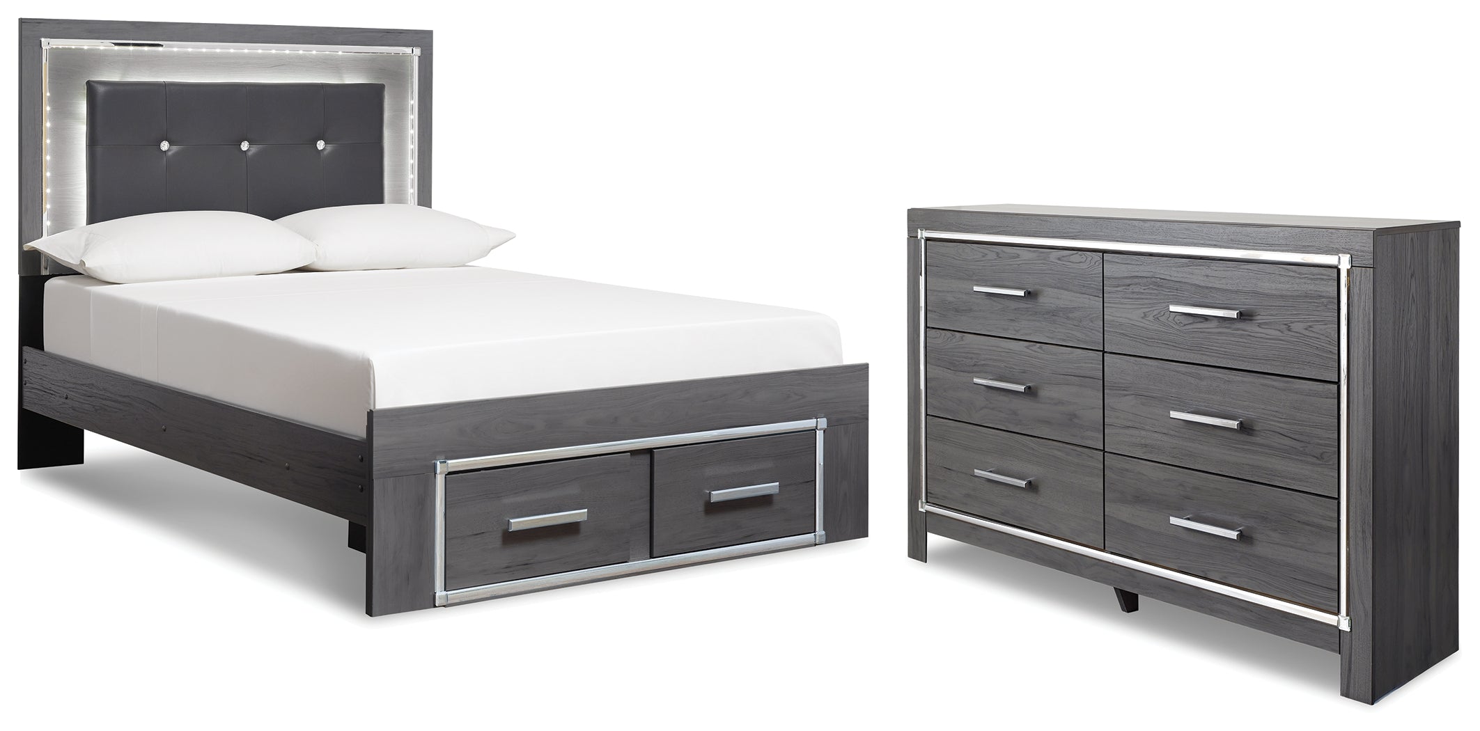 Furniture City Laplace - Ashley Furniture - Lodanna Full Panel Storage Bed and Dresser - Full Panel Storage Bed and Dresser - B214B48