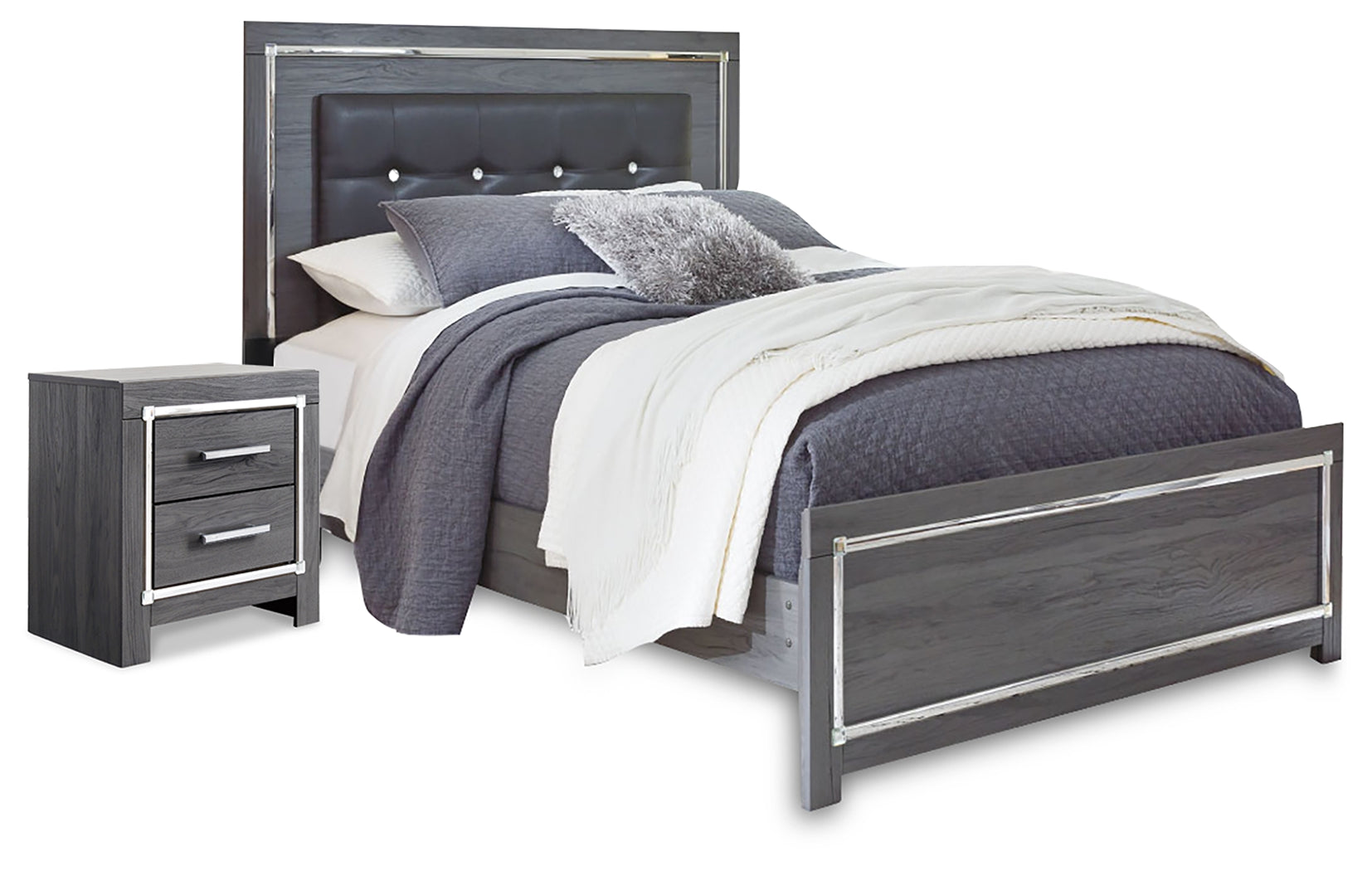 Furniture City Laplace - Ashley Furniture - Lodanna Queen Panel Bed and Nightstand - Queen Panel Bed and Nightstand - B214B56