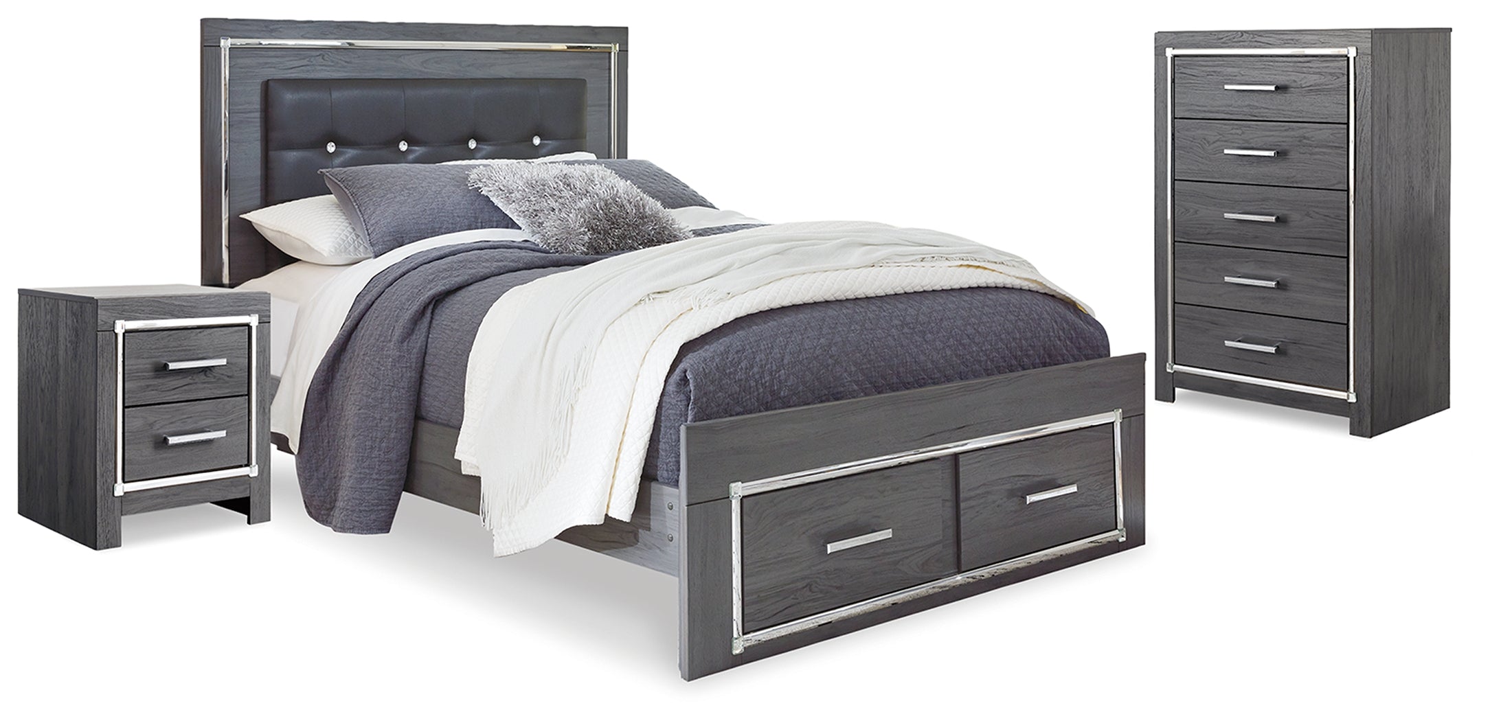 Furniture City Laplace - Ashley Furniture - Lodanna Queen Storage Bed, Chest and Nightstand - Queen Storage Bed, Chest and Nightstand - B214B41