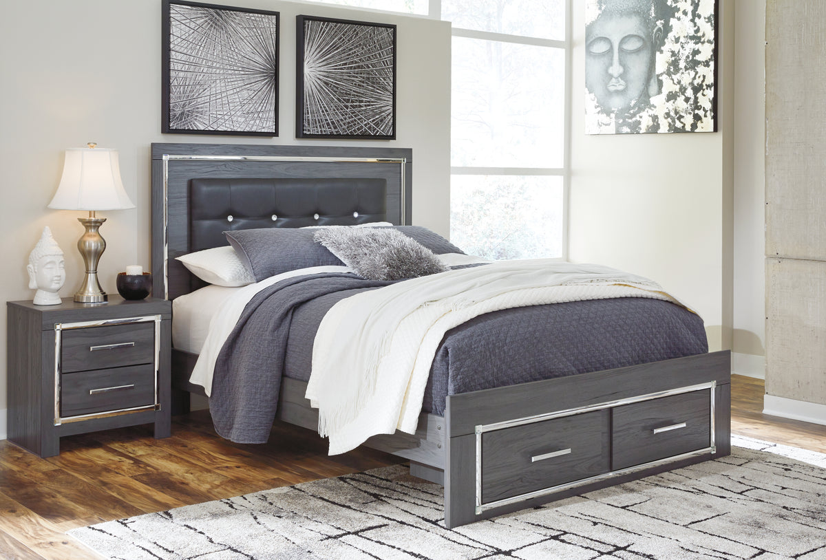 Furniture City Laplace - Ashley Furniture - Lodanna Queen Storage Bed and Nightstand - Queen Storage Bed and Nightstand - B214B44