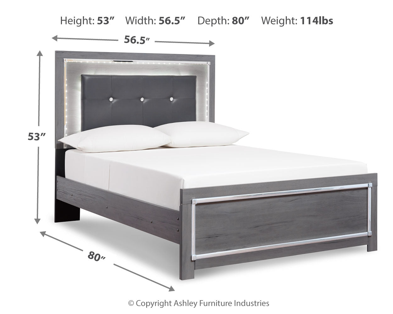 Furniture City Laplace - Ashley Furniture - Lodanna Bedroom - Full Panel Bed / Gray - B214B4