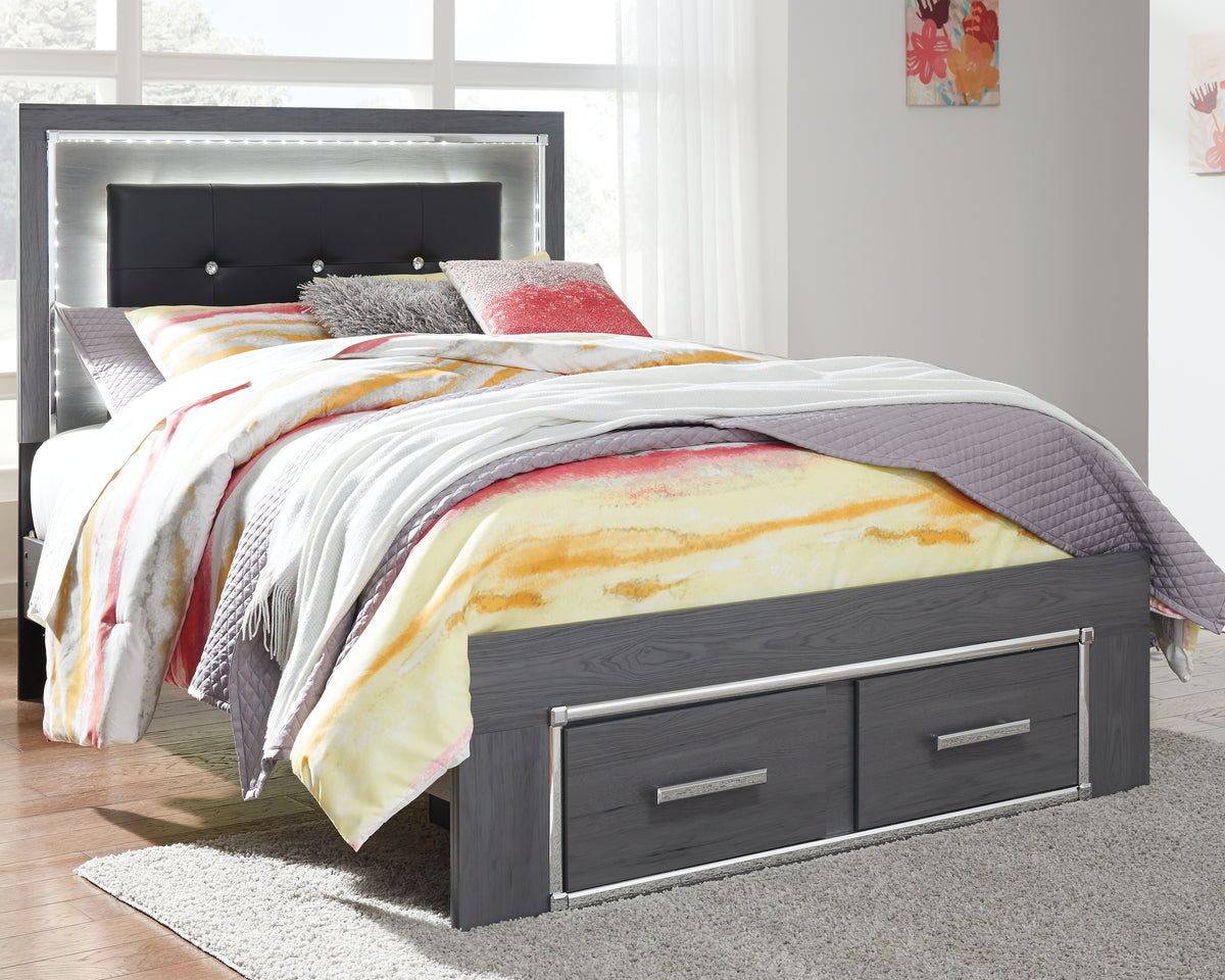 Furniture City Laplace - Ashley Furniture - Lodanna Full Panel Bed with 2 Storage Drawers - Full Panel Bed with 2 Storage Drawers - B214B5