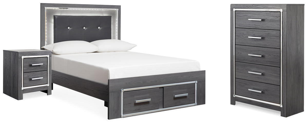 Furniture City Laplace - Ashley Furniture - Lodanna Full Storage Bed, Chest and Nightstand - Full Storage Bed, Chest and Nightstand - B214B46