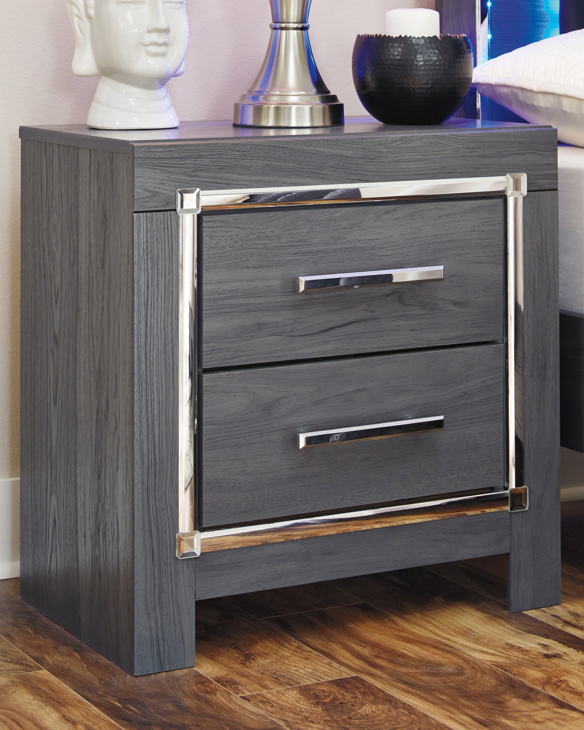 Furniture City Laplace - Ashley Furniture - Lodanna Bedroom - Two Drawer Night Stand / Gray - B214-92