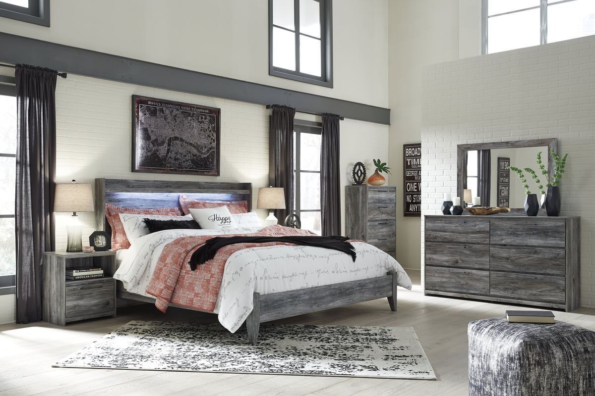 Furniture City Laplace - Ashley Furniture - Baystorm King Panel Bed, Dresser, Mirror, Chest and 2 Nightstands - King Panel Bed, Dresser, Mirror, Chest and 2 Nightstands - B221B53