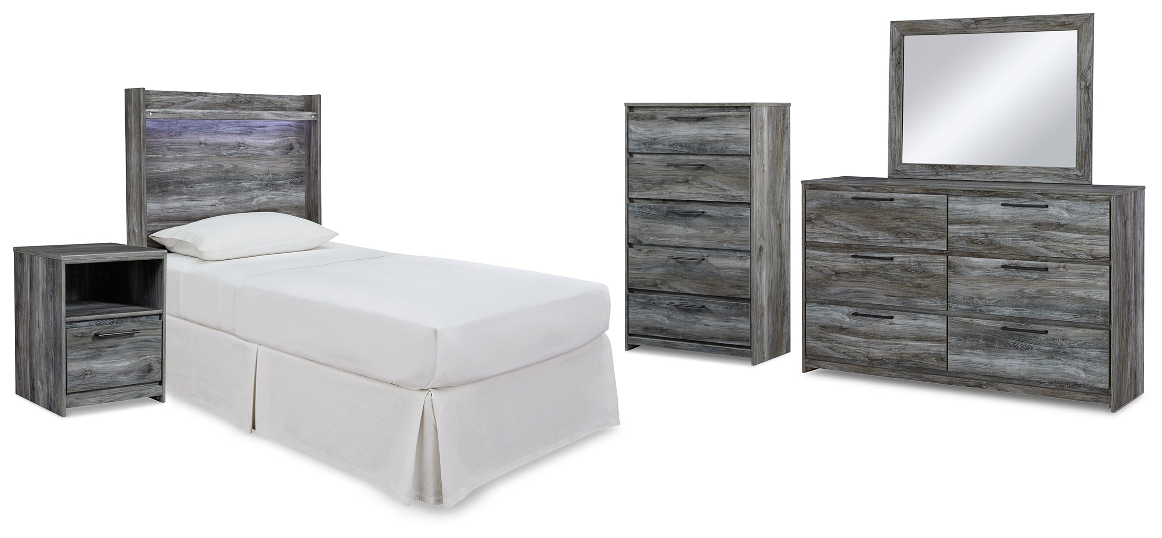 Furniture City Laplace - Ashley Furniture - Baystorm Twin Panel Headboard Bed, Dresser, Mirror and Nightstand - Twin Panel Headboard Bed, Dresser, Mirror and Nightstand - B221B74