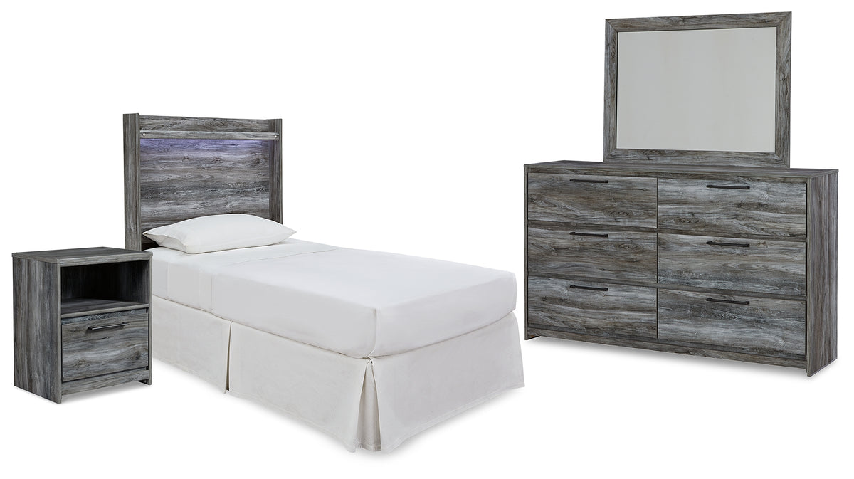 Furniture City Laplace - Ashley Furniture - Baystorm Twin Panel Bed Headboard, Dresser, Mirror and Nightstand - Twin Panel Bed Headboard, Dresser, Mirror and Nightstand - B221B40