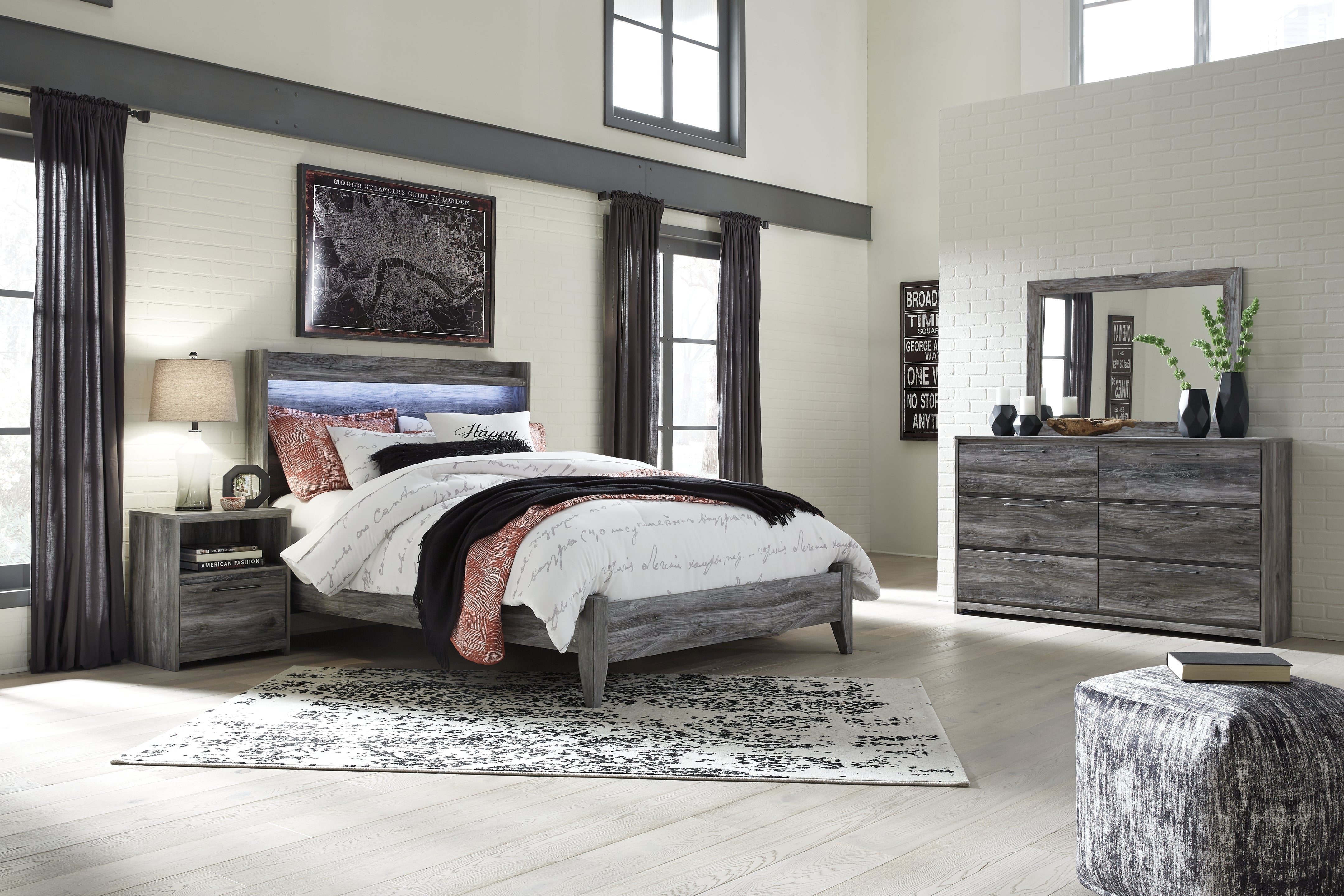 Furniture City Laplace - Ashley Furniture - Baystorm Queen Panel Bed, Dresser, Mirror and Nightstand - Queen Panel Bed, Dresser, Mirror and Nightstand - B221B17