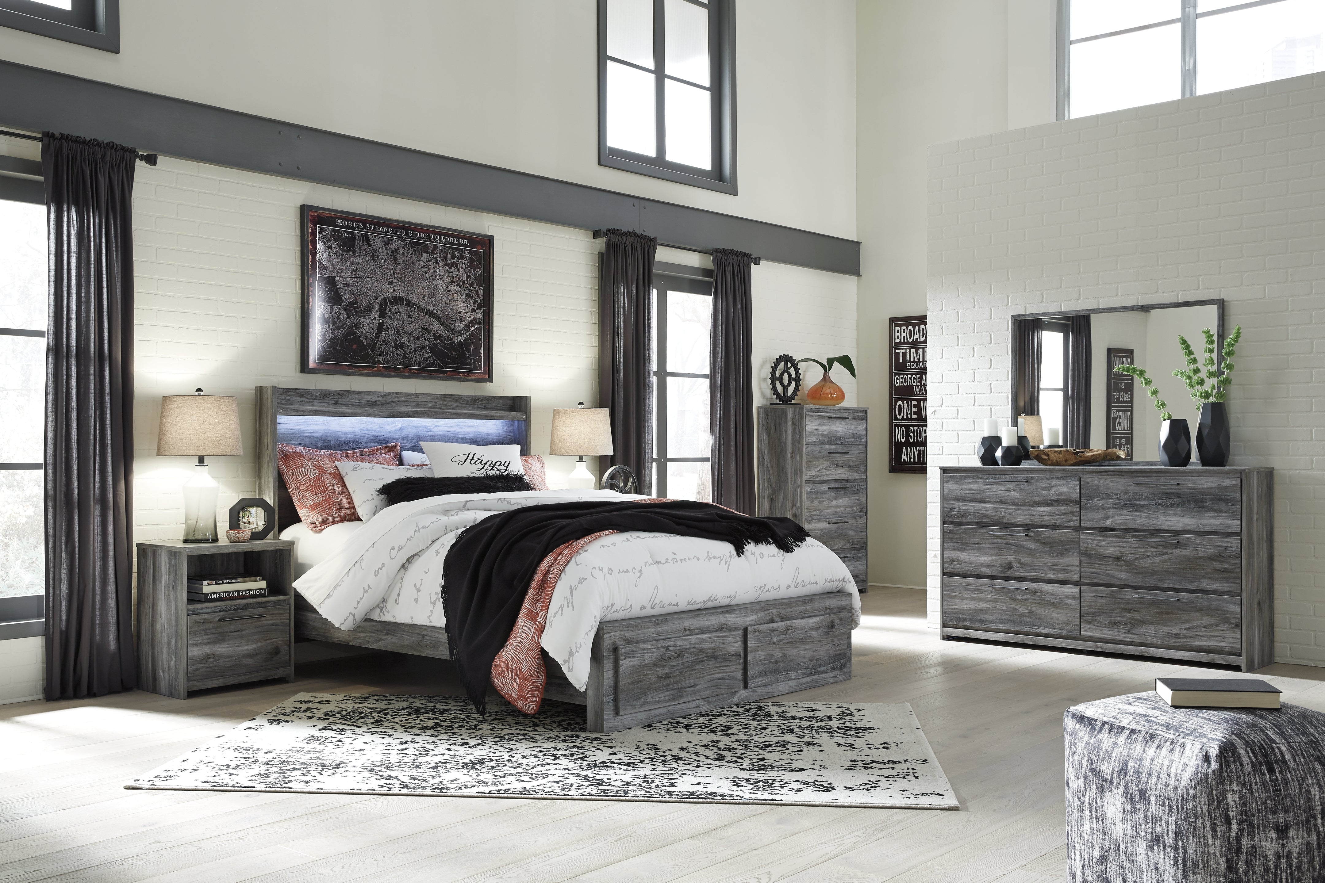 Furniture City Laplace - Ashley Furniture - Baystorm Bedroom - One Drawer Night Stand / Gray - B221-91