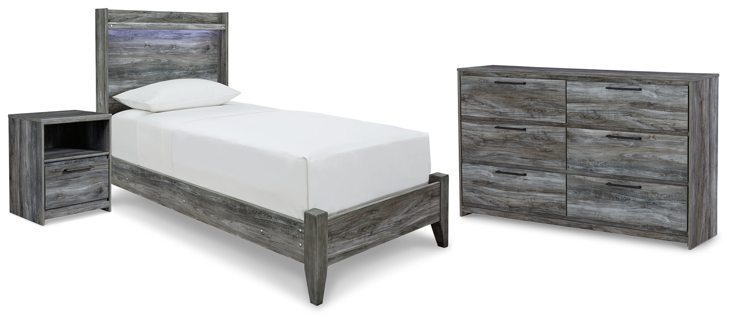 Furniture City Laplace - Ashley Furniture - Baystorm Twin Panel Bed, Dresser and Nightstand - Twin Panel Bed, Dresser and Nightstand - B221B71