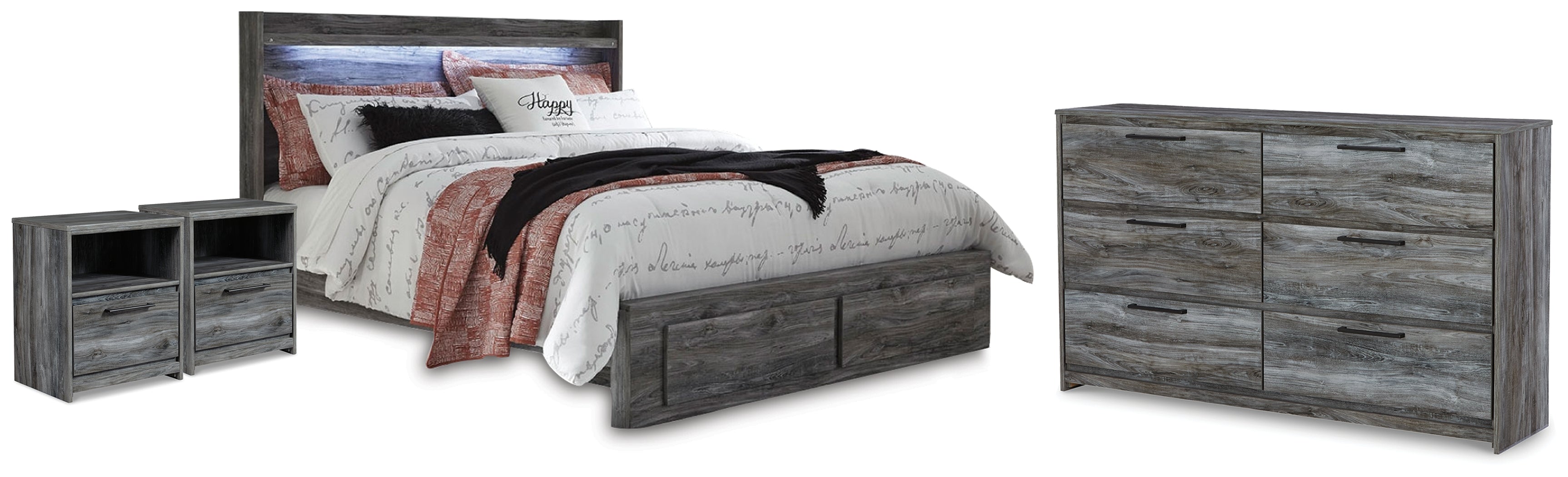 Furniture City Laplace - Ashley Furniture - Baystorm King Storage Bed, Dresser and 2 Nightstands - King Storage Bed, Dresser and 2 Nightstands - B221B75